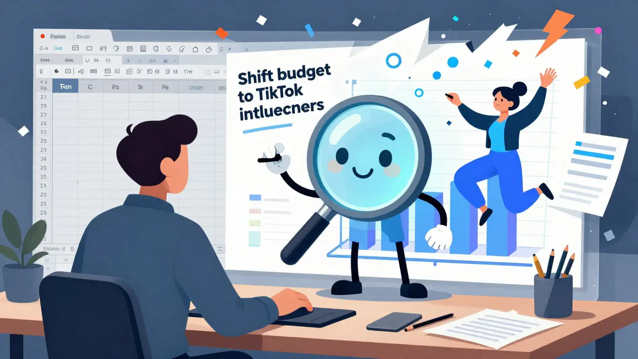 A data analyst overseeing a friendly AI assistant turning numbers into a story with animated charts.