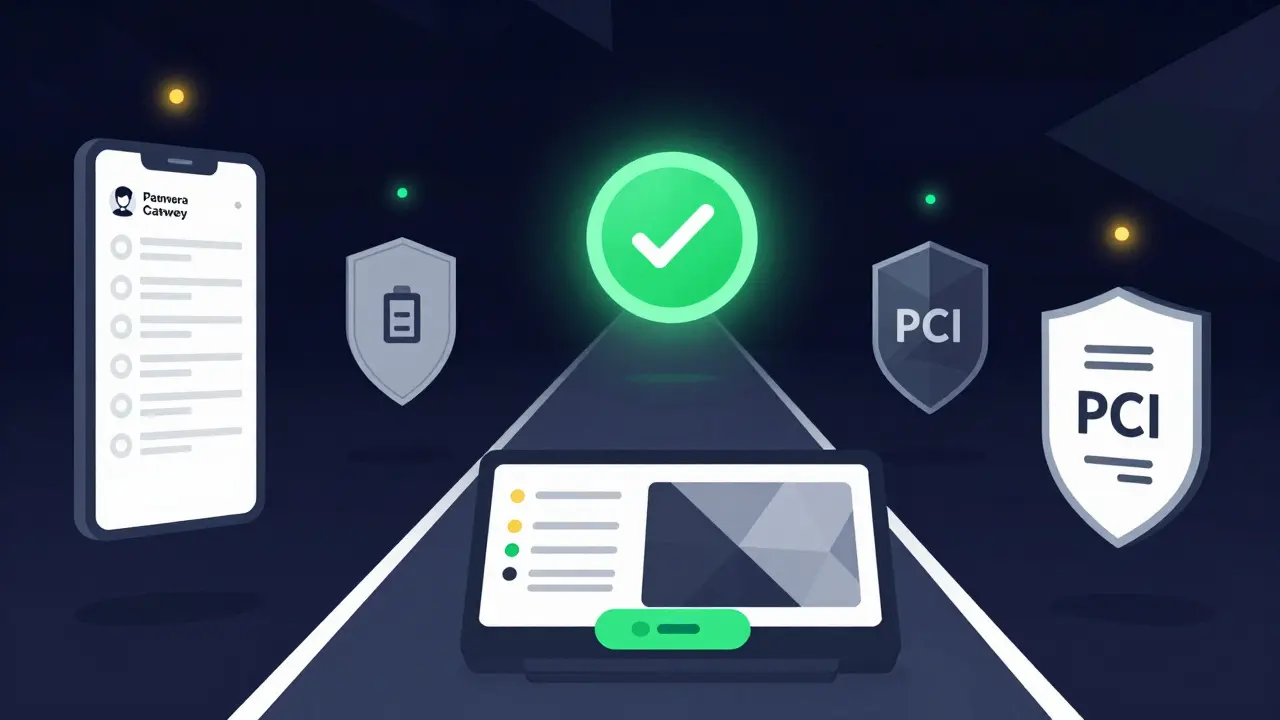 Secure checkout system with approved payment gateway and compliance checks