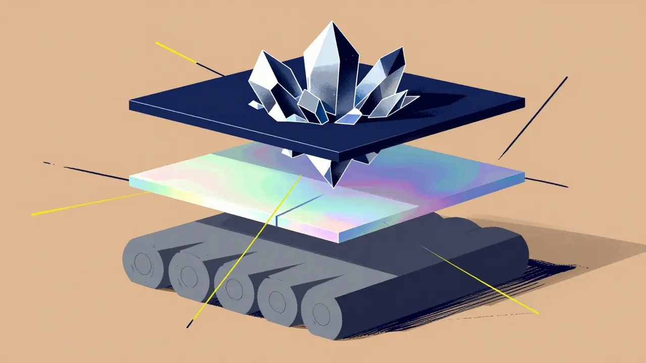 Abstract conceptual stack of three layers illustrating different levels of AI security telemetry