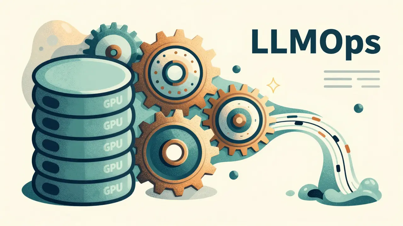 Abstract illustration of AI-native automation managing GPU memory and token streams.