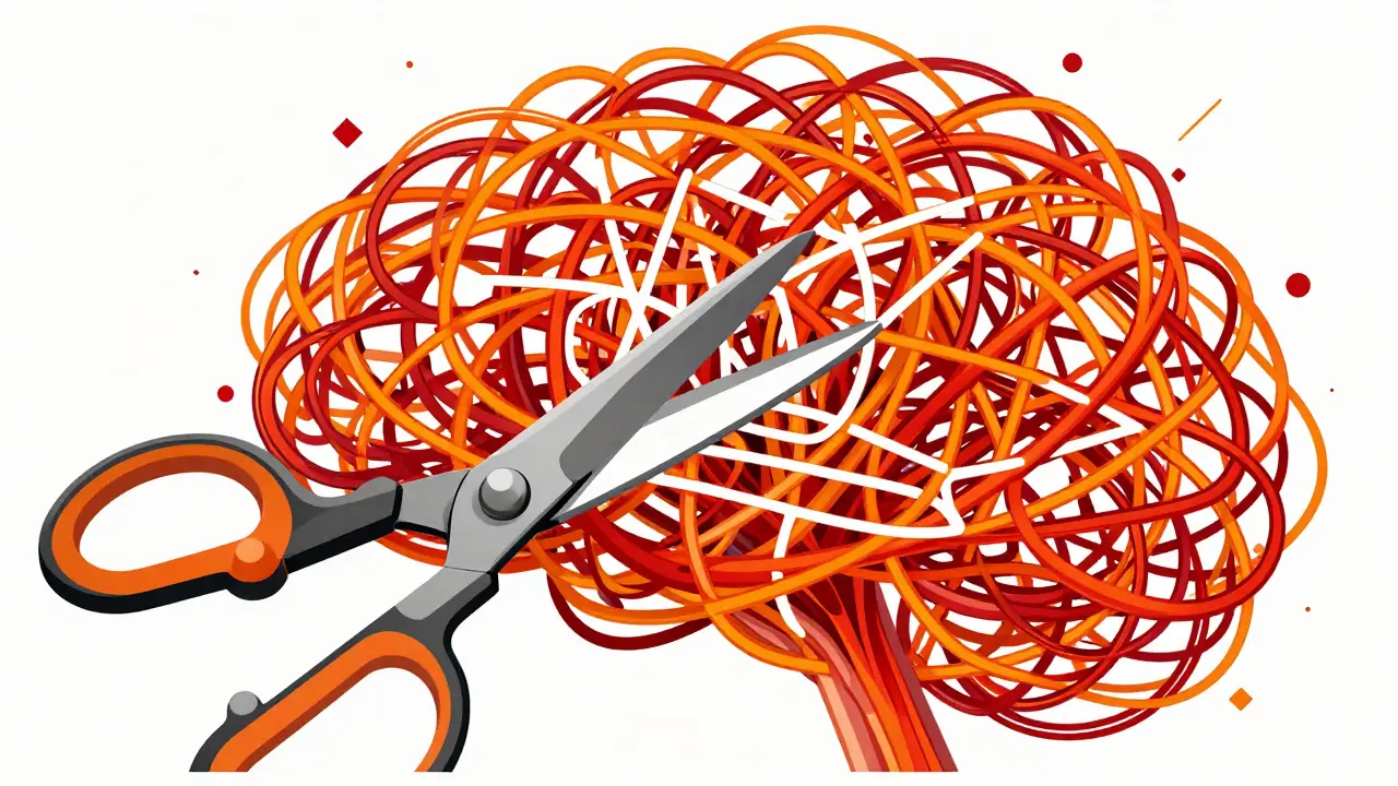 Graphic art showing neural network connections being pruned for efficiency