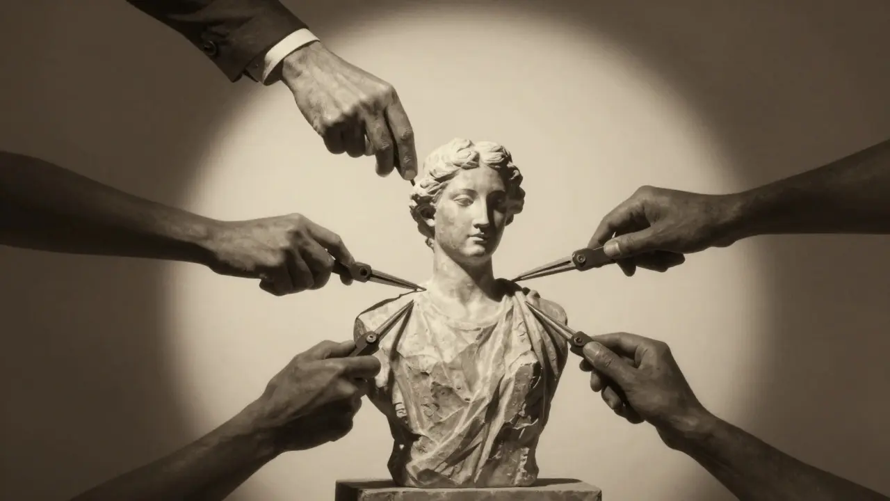 Artistic depiction of AI models being refined by reviewer agents