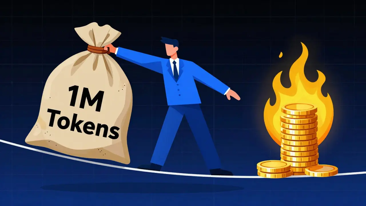 Figure balancing heavy tokens against burning costs
