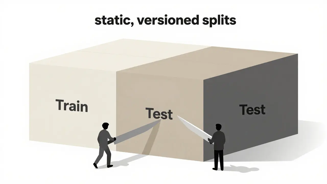 Geometric illustration of data being split into ordered train and test sets