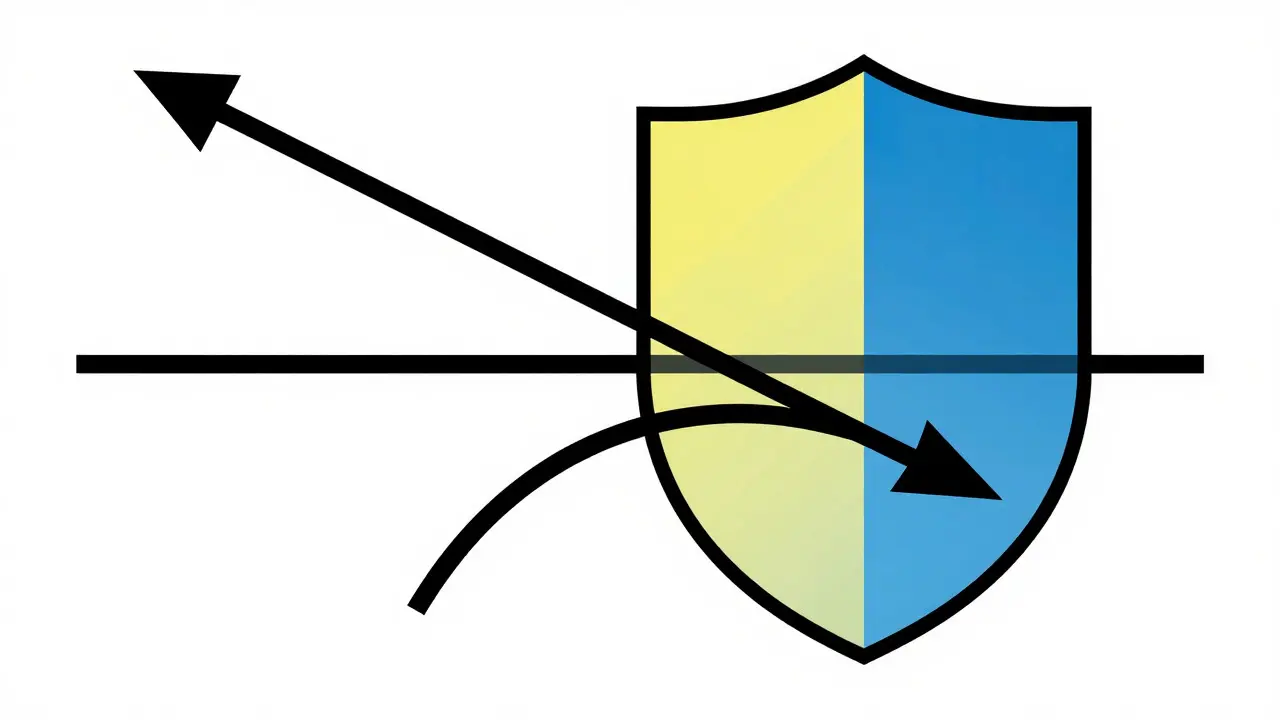 Graphic illustration of a gradient arrow being surgically corrected for safety
