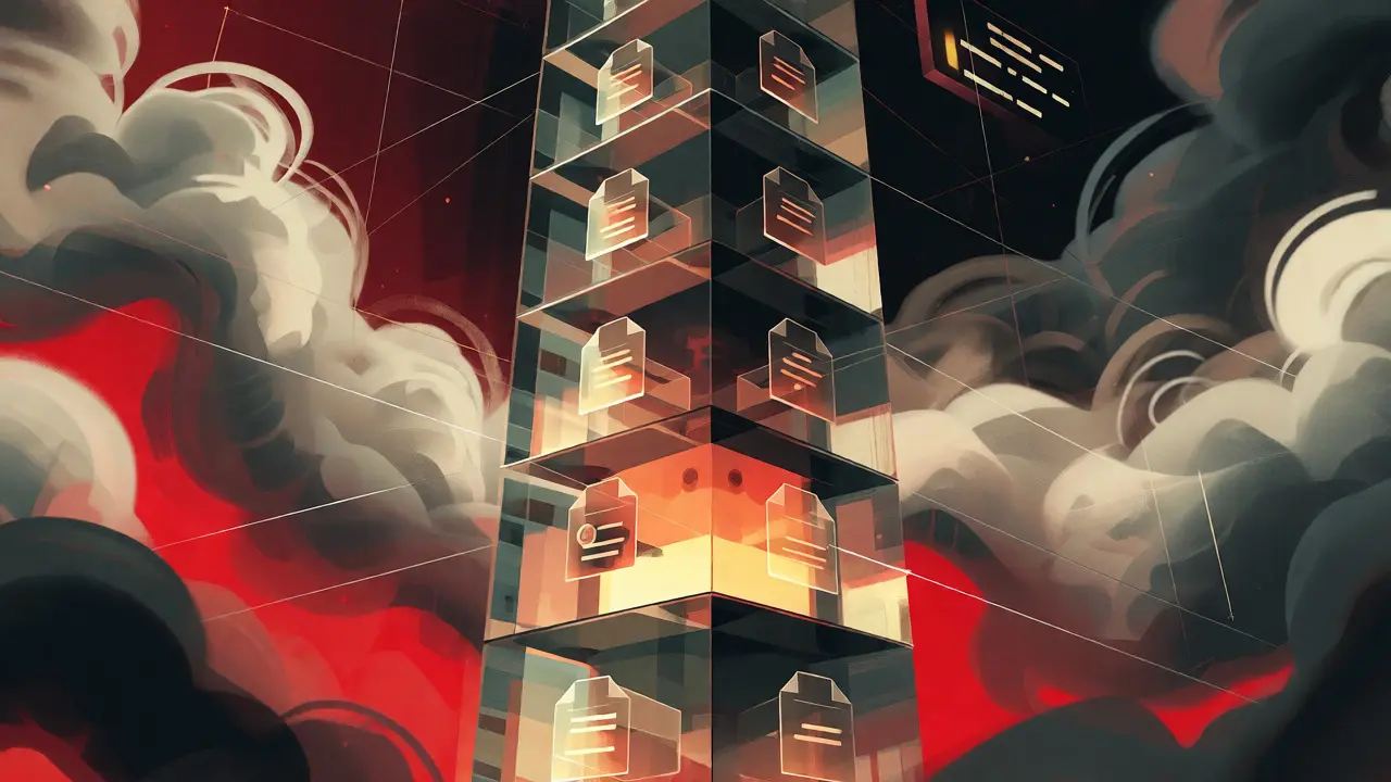 Abstract art showing configuration files as a stable pillar anchoring volatile AI chats