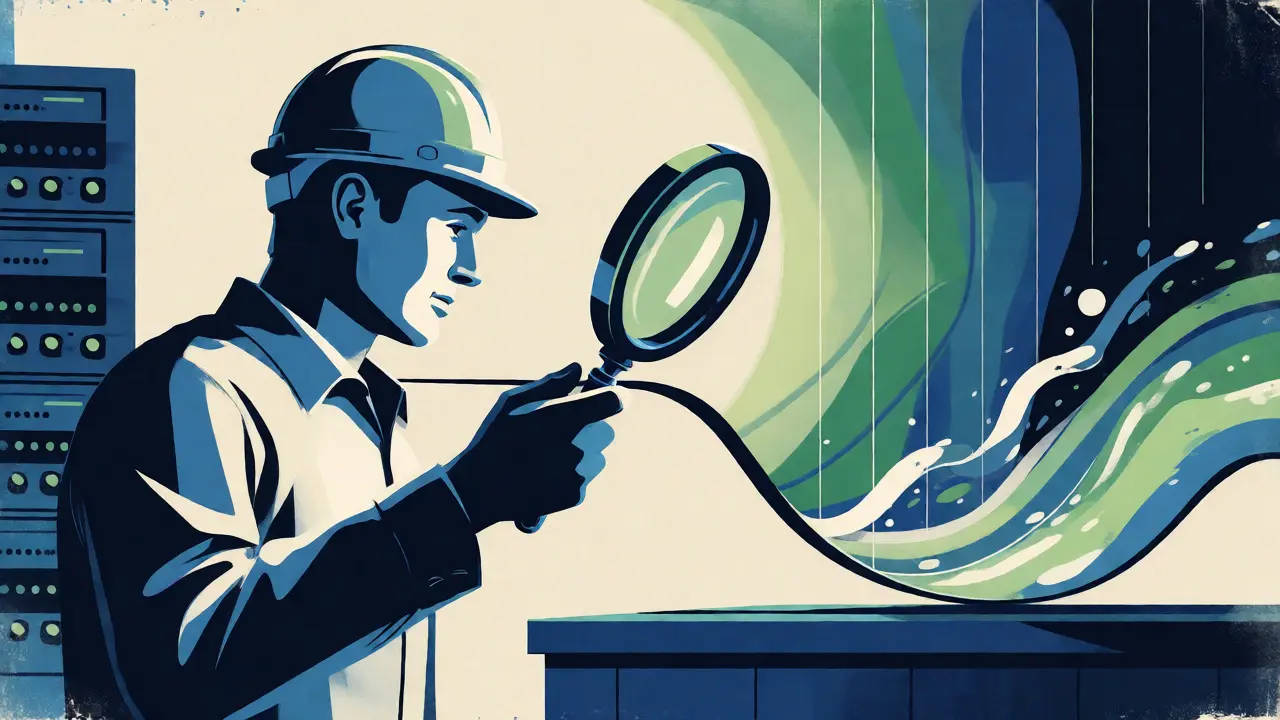 Illustration of an engineer calmly analyzing a smooth, descending training curve.