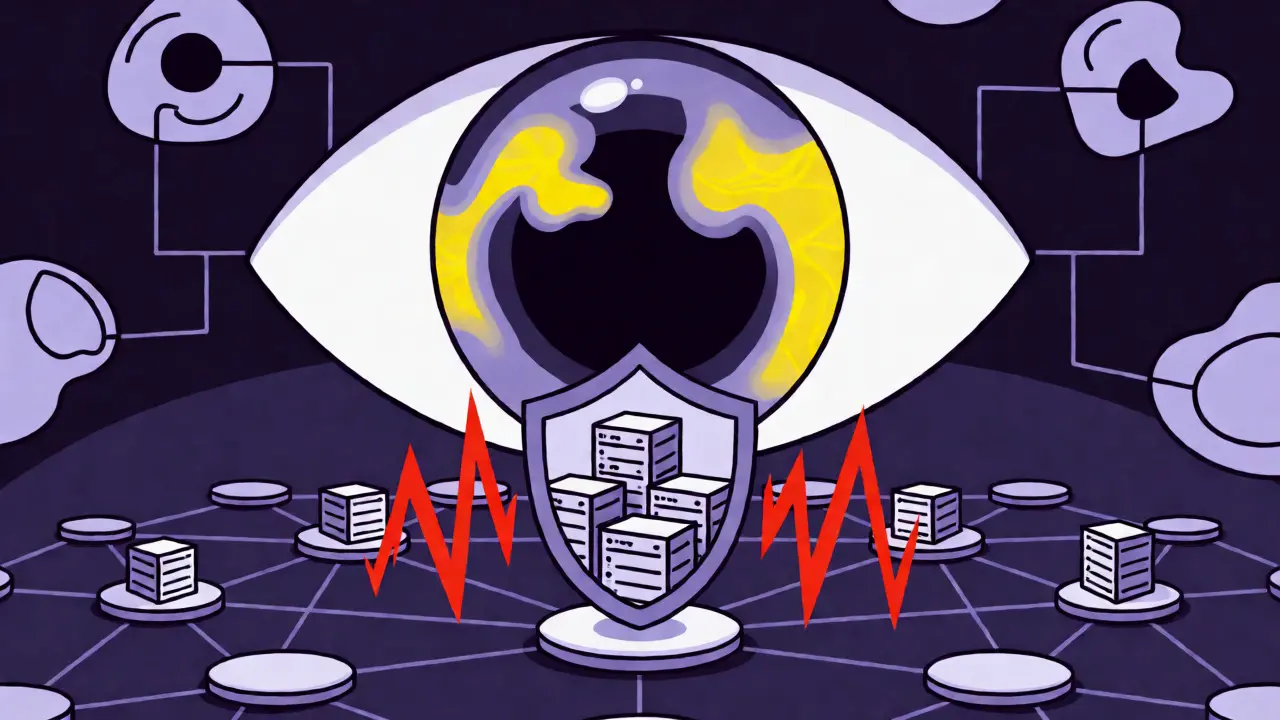 Stylized illustration of predictive monitoring shielding servers from failure.