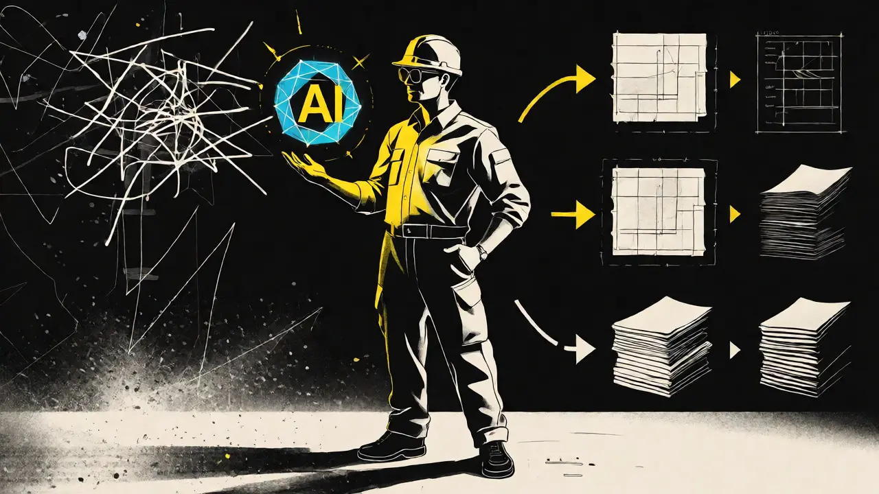 Engineer transforming chaotic code into structured docs with AI assistance