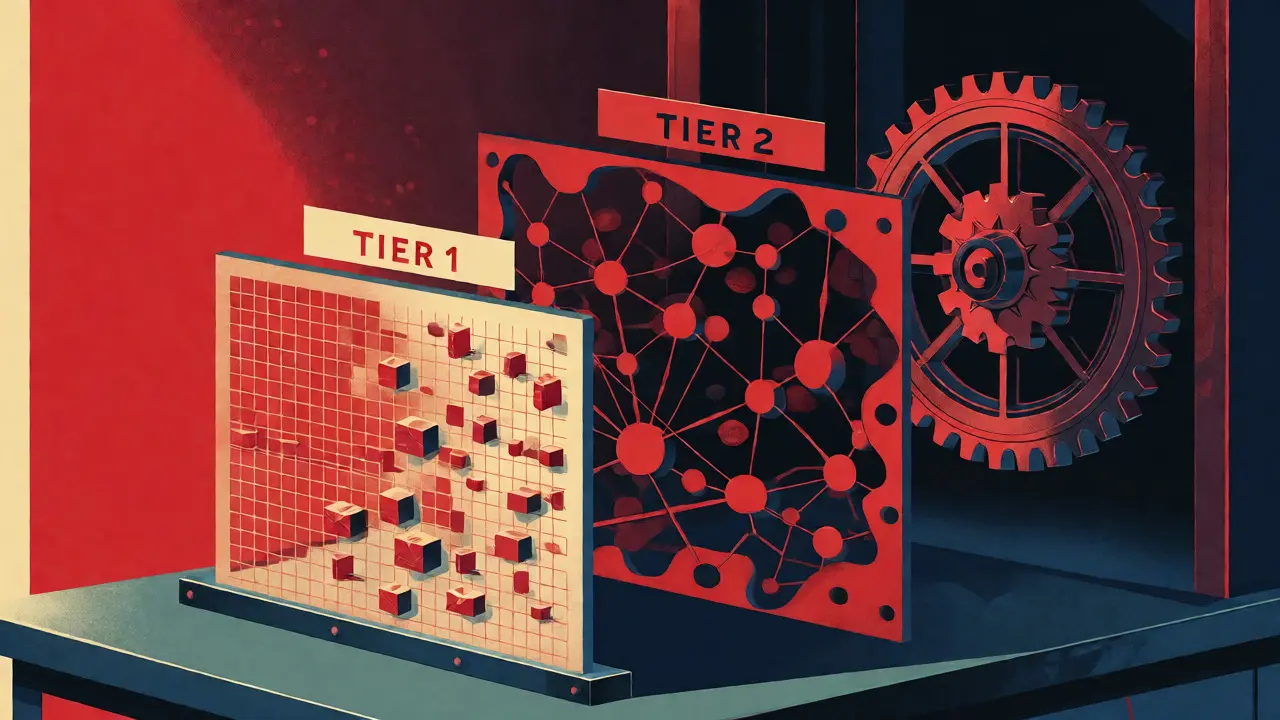 Graphic art showing three-tiered PII detection pipeline with filters